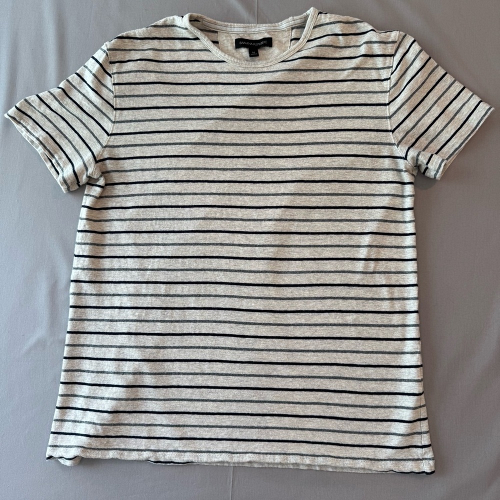Banana Republic Women's Striped Crew Neck Tee - Size Medium